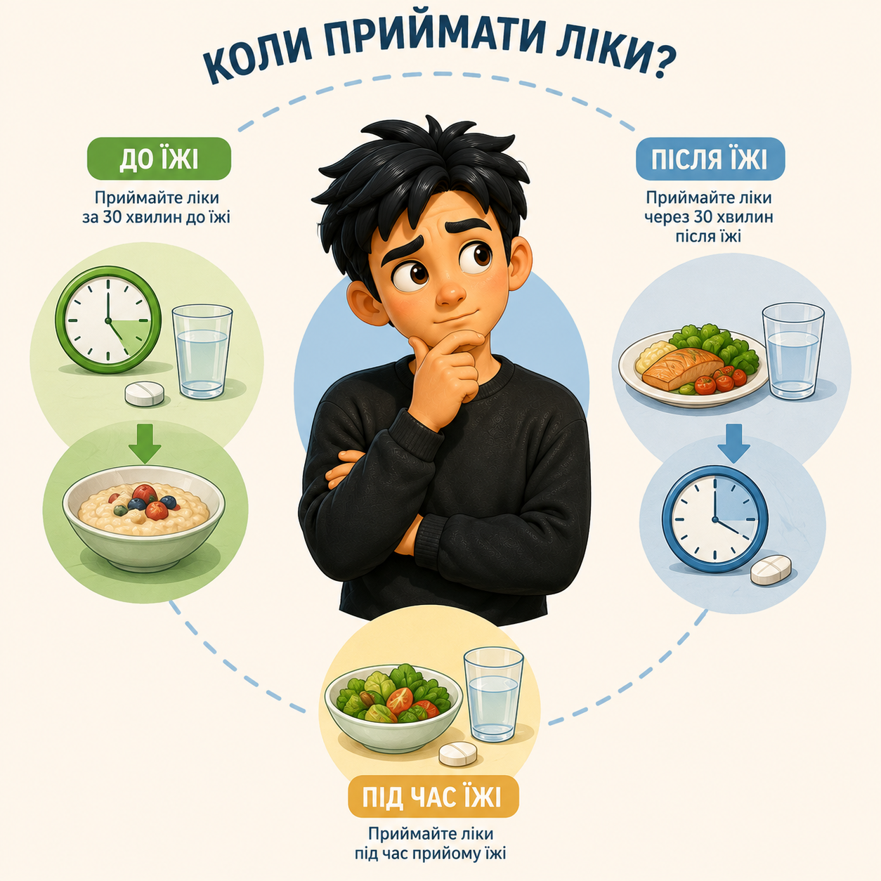 Чому приймати до / під час / після їжі