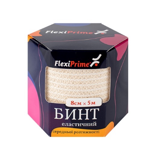 Бинт эластичный FlexiPrime средней растяжимости 5 м х 8 см