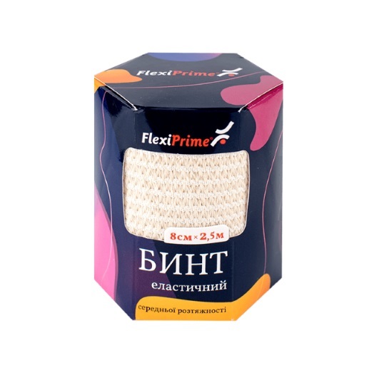 Бинт эластичный FlexiPrime средней растяжимости 2,5 м х 8 см