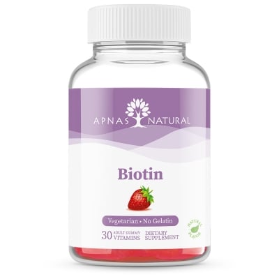 Биотин Apnas Natural пастилки жевательные со вкусом клубники по 5000 мкг №30
