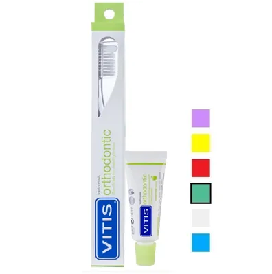 Набір Dentaid Vitis Orthodontic Regular зубна щітка (зелена) + зубна паста Vitis Orthodontic 15 мл
