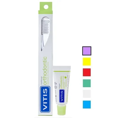 Набір Dentaid Vitis Orthodontic Regular зубна щітка (фіолетова) + зубна паста Vitis Orthodontic 15 мл