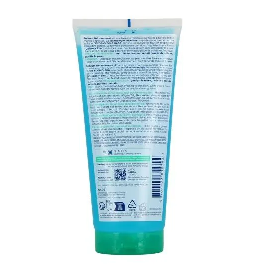 Гель Bioderma Sebium очищуючий для обличчя для жирної та комбінованої шкіри, 200 мл туба