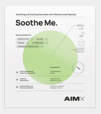 Маска для обличчя Aimx Soothe Me Soothing Face Mask With Peptides Заспокійлива, 5 х 25 мл