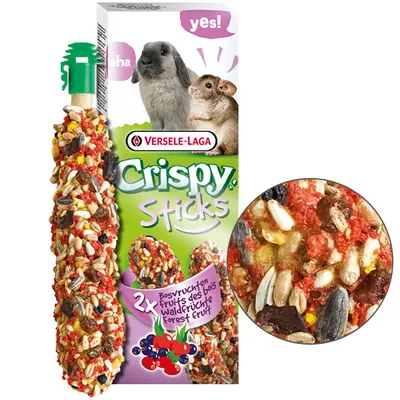 Ласощі для кроликів та шиншил Versele-Laga Crispy Mega Sticks Mountain Valley лісові фрукти, 140 г