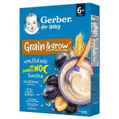 Каша безмолочная Gerber овсяно-пшеничная с черносливом для детей с 6 месяцев, 200 г