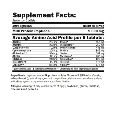 Амінокислоти з молочного білка Amix Nutrition Pro Amino Milk Peptide, 400 таблеток