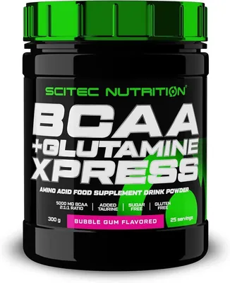 Амінокислоти Scitec Nutrition BCAA + Glutamine Xpress, жувальна гумка, 300 г