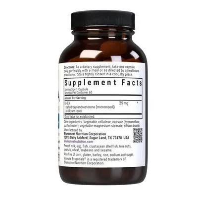 Дегідроепіандростерон Bluebonnet Nutrition Intimate Essenitals DHEA 25 мг вег. капсули №60