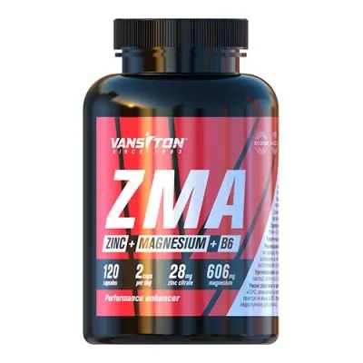 Магній + Цинк + В6 Vansiton ZMA, 120 капсул