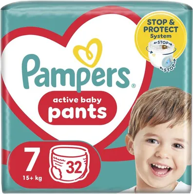Підгузки-трусики Pampers Pants Active Baby дитячі розмір 7, 15+ кг, 32 шт