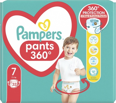 Подгузники-трусики Pampers Pants Giant Plus детские размер 7, 17+ кг, 32 шт