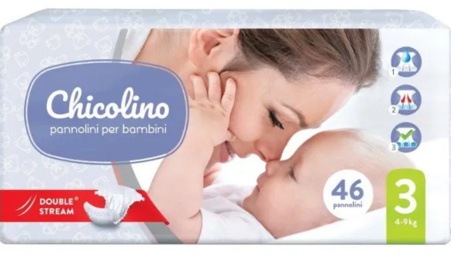 Підгузки Chicolino Standarto дитячі, розмір 3, 4-9 кг, 46 шт