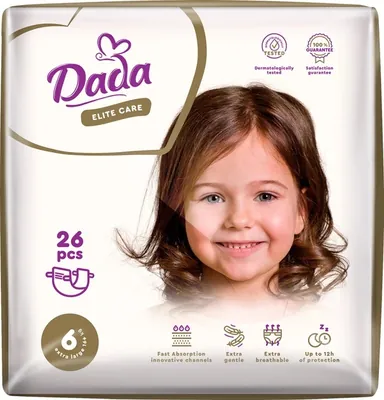Підгузки Dada Elite Care Extra large дитячі, розмір 6, 16+ кг, 26 шт