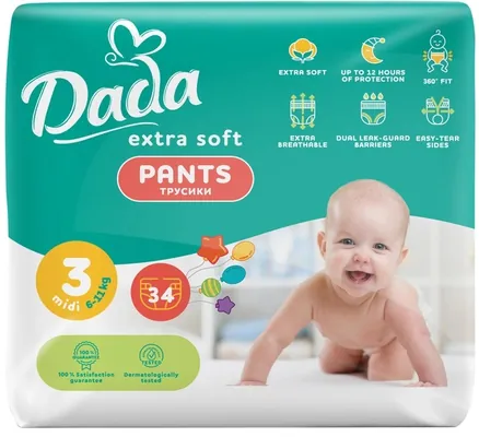 Підгузки-трусики Dada Extra Soft Midi дитячі, розмір 3, 6-11 кг