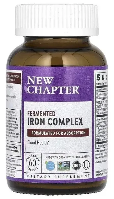 Залізо комплекс New Chapter Fermented Iron Complex, 60 вегетаріанських таблеток