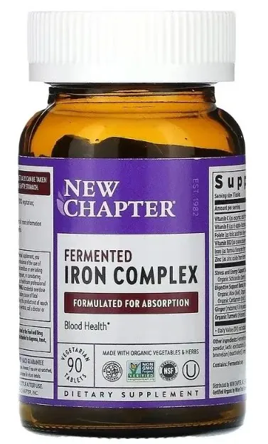 Залізо комплекс New Chapter Fermented Iron Complex, 90 вегетаріанських таблеток