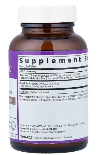 Магній та Ашваганда New Chapter Magnesium + Ashwagandha, 30 таблеток