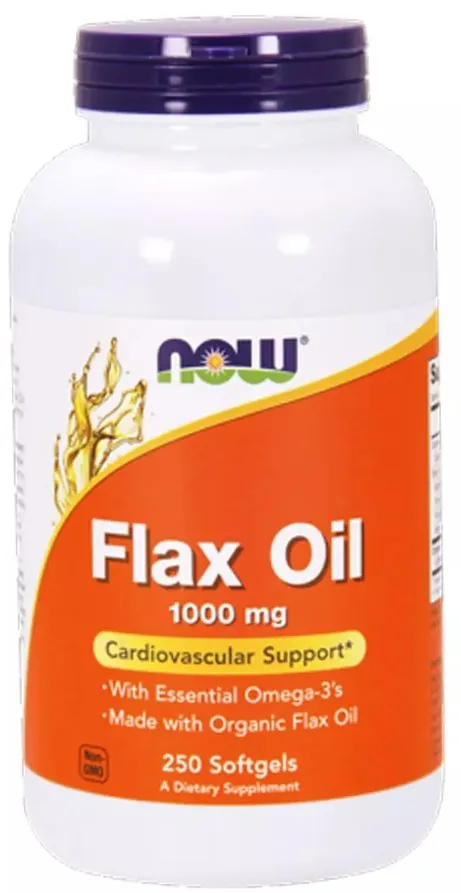 Лляна олія NOW Flax Oil 1000 мг м'які капсули №250