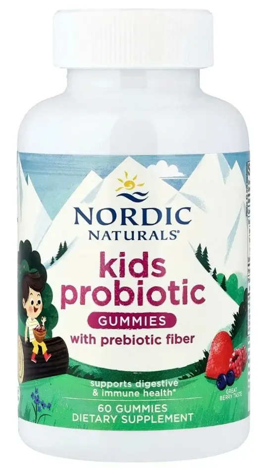 Пробіотик для дітей Nordic Naturals Kids Probiotic смак ягідний пунш, 60 жувальних цукерок