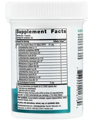 Пробіотики Nordic Naturals Nordic Flora Probiotic Comfort, 30 капсул