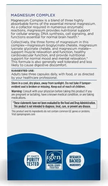 Магній комплекс Nordic Naturals Magnesium Complex без смаку, 90 капсул