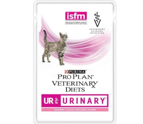 Корм влажный Purina Pro Plan Veterinary Diets UR Urinary для кошек при заболевании мочеполовой системы, с лососем, 85 г