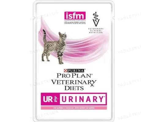 Корм вологий Purina Pro Plan Veterinary Diets UR Urinary для кішок при захворюванні сечостатевої системи, з лососем, 85 г