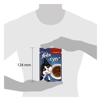 Корм влажный для кошек Purina Felix Soup Суп с говядиной, 48 г