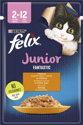 Корм вологий для кошенят Purina Felix Fantastic Junior з куркою, 85 г