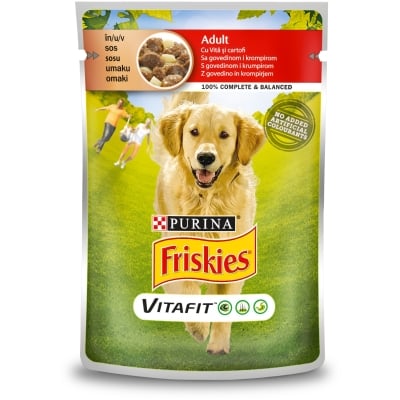 Корм вологий для собак Purina Friskies з яловичиною та картоплею в соусі, 100 г