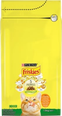 Корм сухий для кішок Purina Friskies Indoor з куркою та овочами, 1,5 кг
