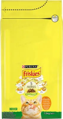 Корм сухий для кішок Purina Friskies Indoor з куркою та овочами, 1,5 кг