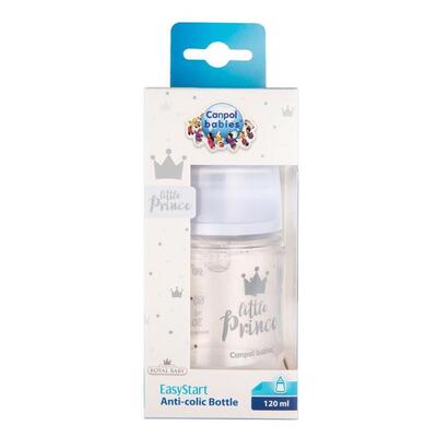 Бутылочка Canpol Babies Easystart Royal baby антиколиковая с широким отверстием, синяя, 120 мл