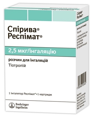 Спирива респимат раствор д/инг. 2.5 мкг/инг по 4 мл (60 доз) в картр. с инг-ром Респимат®