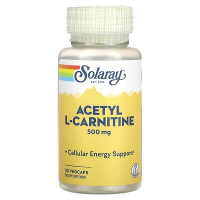 Ацетил L-карнитин Solaray Acetyl L-Carnitine, 30 капсул