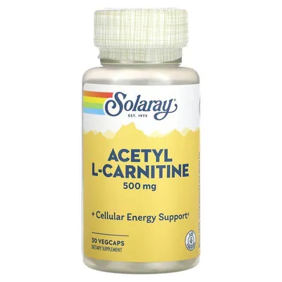 Ацетил L-карнітин Solaray Acetyl L-Carnitine, 30 капсул