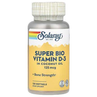 Супер БИО витамин D-3 Solaray Super Bio Vitamin D-3 125 мкг, 120 капсул