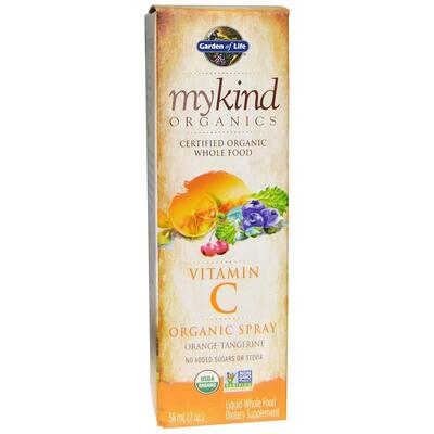 Вітамін С Garden of Life Vitamin C Mykind Organics апельсин-мандарин спрей, 58 мл
