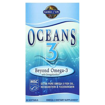 Омега-3 з Омегаксантином Garden of Life Omega-3 with OmegaXanthin, 60 капсул