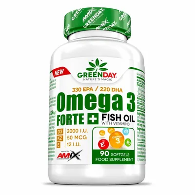 Омега 3 Amix Nutrition GreenDay Omega 3 Forte+ 330/220 + D3, K2, E, 90 м'яких капсул