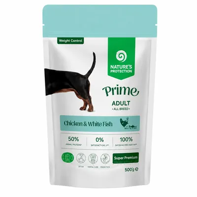 Корм вологий для собак Nature's Protection Prime Weight Control Adult All Breeds з куркою та білою рибою, 500 г