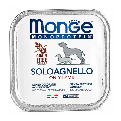 Корм вологий для собак Monge Monoprotein Solo Agnello з ягням, 150 г
