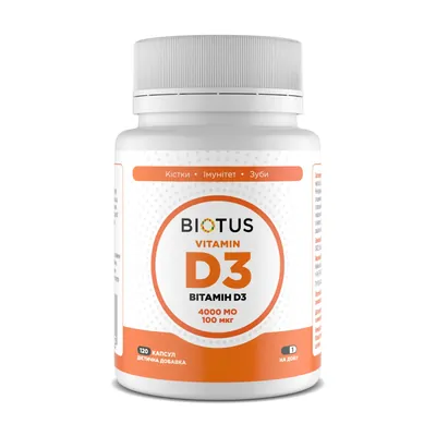 Вітамін D3 Biotus Vitamin D3 капсули по 4000 МО №60