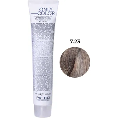 Крем-фарба для волосся Palco Professional Only Color безаміачна № 7.23 блонд середній золотий ірис, 100 мл
