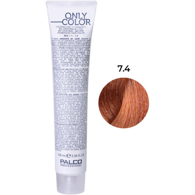 Крем-краска для волос Palco Professional Only Color безаммиачная № 7.4 блонд средний медь, 100 мл