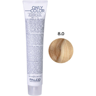 Крем-краска для волос Palco Professional Only Color безаммиачная № 8.0 блонд светлый, 100 мл
