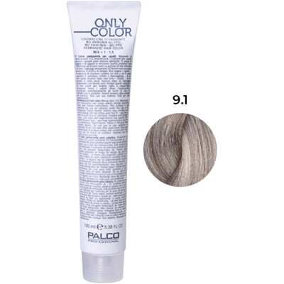 Крем-краска для волос Palco Professional Only Color безаммиачная № 9.1 блонд натуральный пепельный, 100 мл
