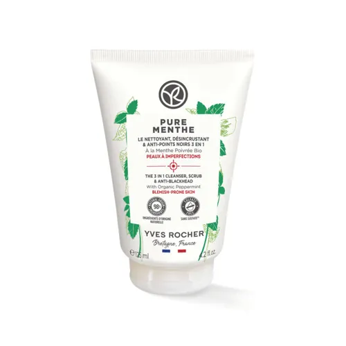 Скраб-гель для обличчя Yves Rocher Pure Menthe від чорних цяток з М’ятою, очищувальний, 125 мл
