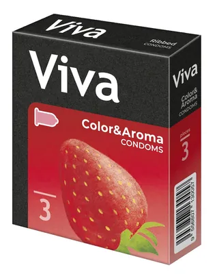 Презервативи Viva Color & Aroma кольорові ароматизовані, 3 штук